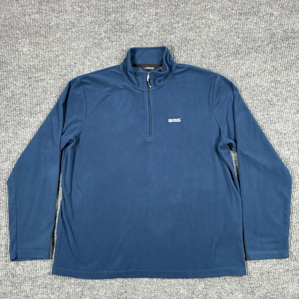 Regatta Great Outdoors Quarter Zip Fleece Pullover Blue Mens XXL Outdoor